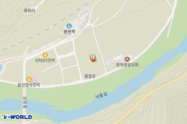 산타빌리지(푸드코트) 위치 지도 — 경상북도 봉화군 소천면 분천2길 13-13