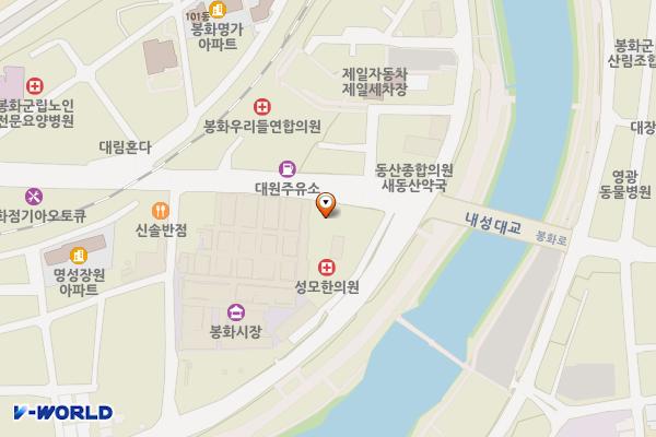 봉화우체국 위치 지도 — 경상북도 봉화군 봉화읍 봉화로 1158