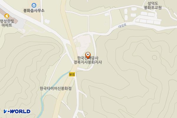한전 봉화지사 위치 지도 — 경상북도 봉화군 봉화읍 내성로 42