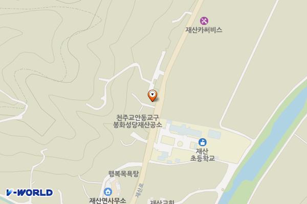 재산우체국 위치 지도 — 경상북도 봉화군 재산면 재산로 521
