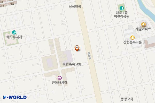 큰동해시장 공영주차장 위치 지도 — 경상북도 포항시 남구 해도동 464-5