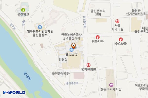 울진군청본관화장실 위치 지도 — 경상북도 울진군 울진읍 울진중앙로 121