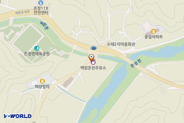 백암온천주유소 위치 지도 — 경상북도 울진군 온정면 온정로 1280