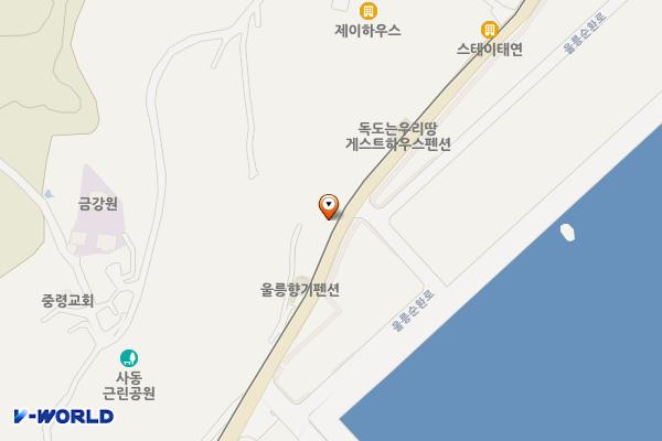 사동3리 해수욕장 위치 지도 — 경상북도 울릉군 울릉읍 울릉순환로 734