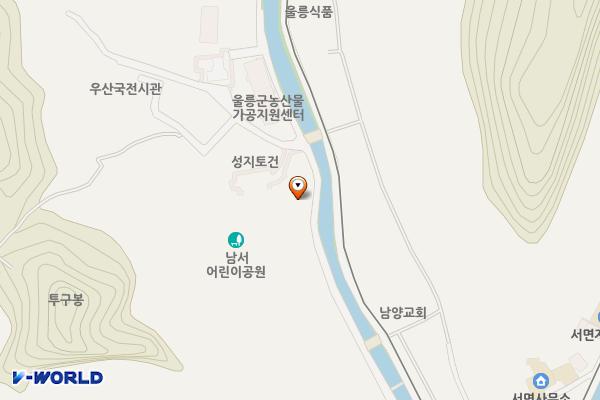 남서리 제당 위치 지도 — 경상북도 울릉군 서면 남서길 25-43