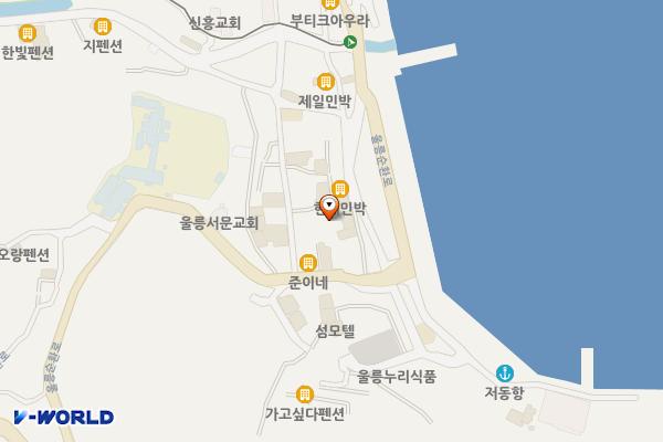도동3리 저동시장안 위치 지도 — 경상북도 울릉군 울릉읍 봉래2길 12-20