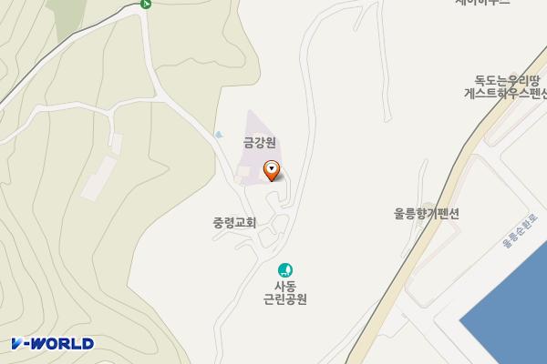 중령마을(심인당내) 위치 지도 — 경상북도 울릉군 울릉읍 중령길 100
