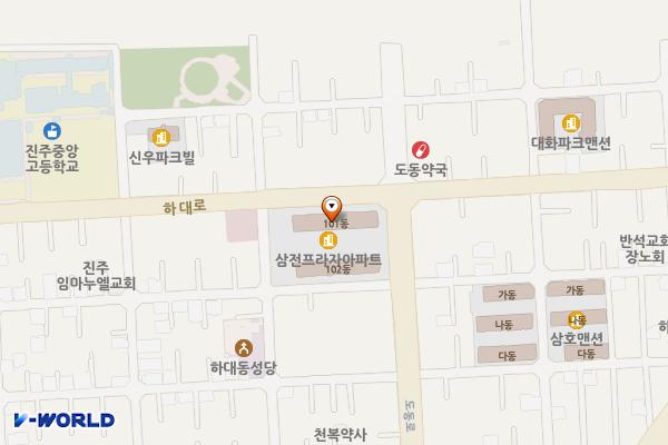 삼전프라자상가 위치 지도 — 경상남도 진주시 도동로 251