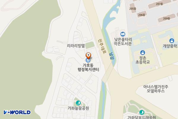가호동행정복지센터 위치 지도 — 경상남도 진주시 가좌길 74번길 9