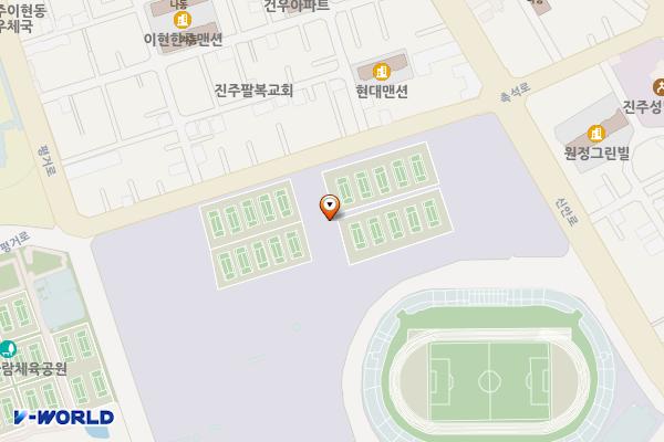 신안동복합스포츠타운 실외체육시설 위치 지도 — 경상남도 진주시 신안로 145