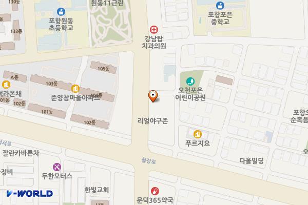 오천읍 노상1 위치 지도 — 경상북도 포항시 남구 오천읍 원동로 10