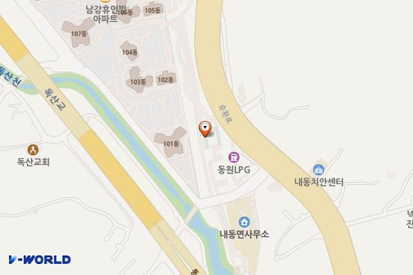 내동게이트볼장 위치 지도 — 경상남도 진주시 내동면 독산리 63