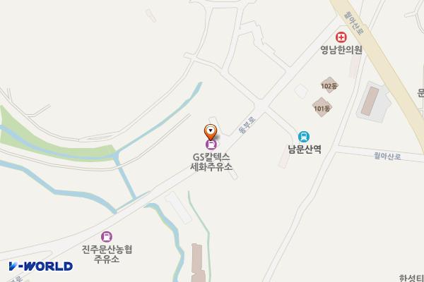세화주유소 위치 지도 — 경상남도 진주시 문산읍 동부로 545