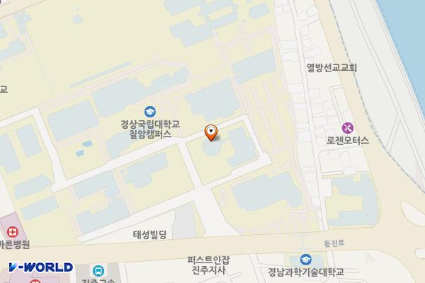 경상국립대학교칠암캠퍼스 위치 지도 — 경상남도 진주시 동진로 33