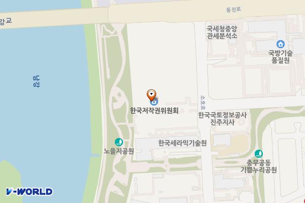 한국저작권위원회 위치 지도 — 경상남도 진주시 소호로 117
