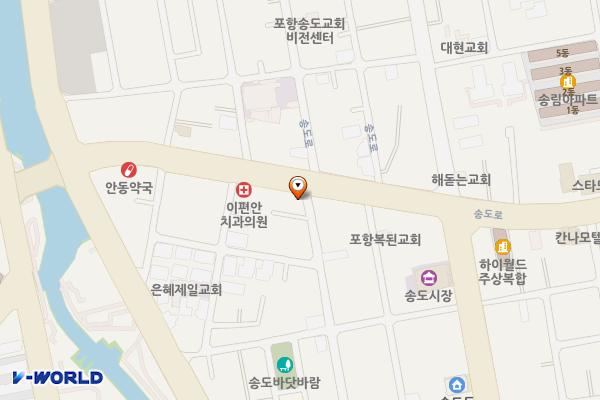 송도동 노상9 위치 지도 — 경상북도 포항시 남구 송도로 26-2