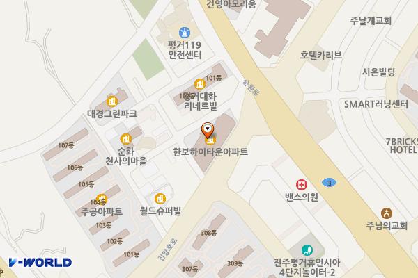 평거한보하이타운상가 위치 지도 — 경상남도 진주시 순환로553번길 7