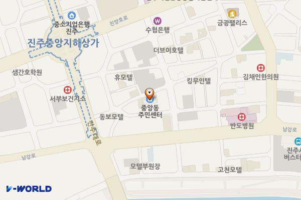 중앙동행정복지센터 위치 지도 — 경상남도 진주시 진주대로 1032번길 14