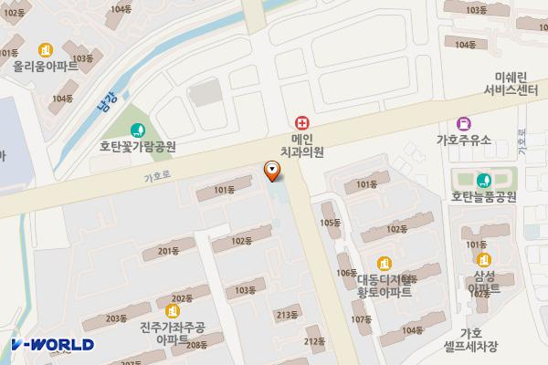 진주남부어린이도서관 위치 지도 — 경상남도 진주시 가호로44번길 4