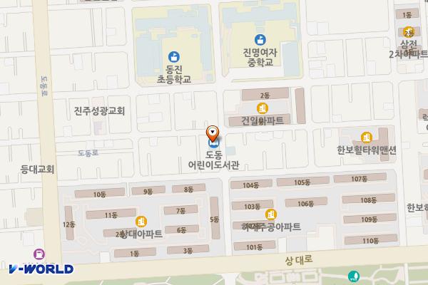 진주도동어린이도서관 위치 지도 — 경상남도 진주시 상대로119번길 17