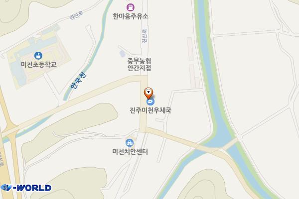 진주미천우체국 위치 지도 — 경상남도 진주시 미천면 진산로 1824, 미천우체국