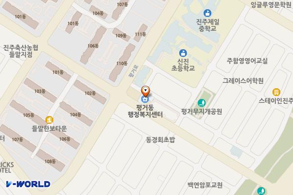 평거동행정복지센터 위치 지도 — 경상남도 진주시 평거로40번길 5