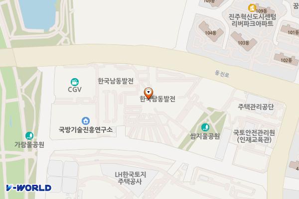 한국남동발전 위치 지도 — 경상남도 진주시 사들로 123번길 32