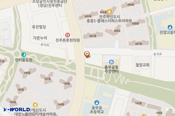 진주충무공동우체국 위치 지도 — 경상남도 진주시 충의로 153 (충무공동)