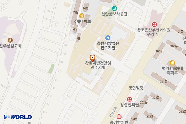 창원지방법원 진주지원 위치 지도 — 경상남도 진주시 진양호로 303