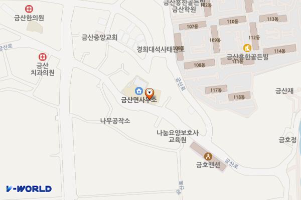 금산면사무소 위치 지도 — 경상남도 진주시 금산면 금산로 107