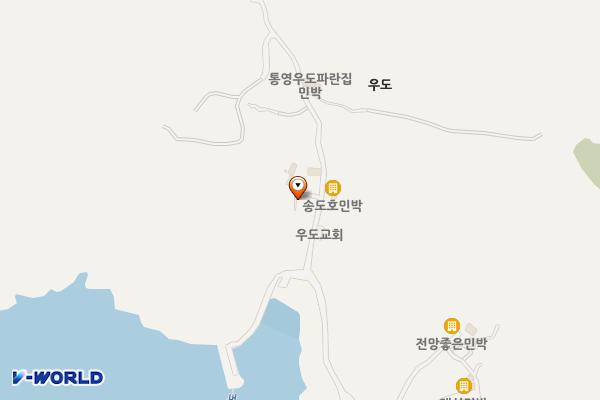 우도(마을식당 옆) 위치 지도 — 경상남도 통영시 우도길103-3