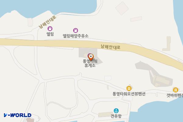 대교주유소 위치 지도 — 경상남도 통영시 남해안대로 47