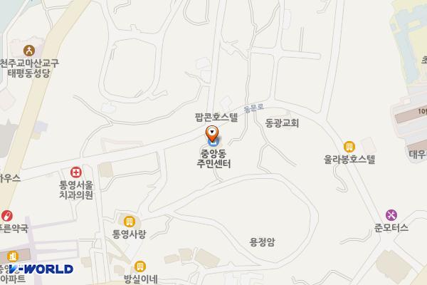 중앙동사무소 위치 지도 — 경상남도 통영시 동문로28-1
