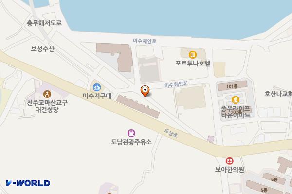 미수해저터널 공중화장실 위치 지도 — 경상남도 통영시 미수동907-1