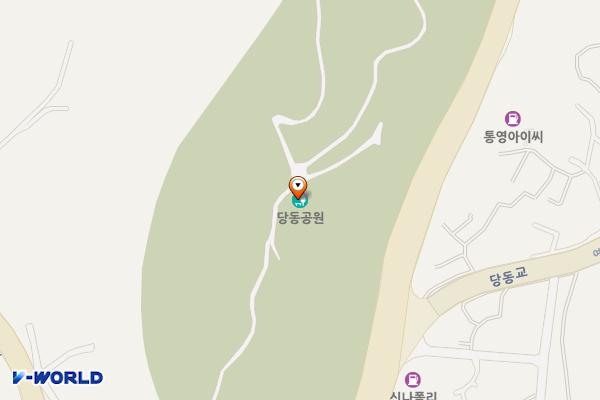 통영생태숲(관리동) 위치 지도 — 경상남도 통영시 통영터널로15-28