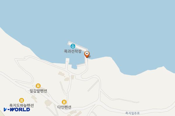 목과 공중화장실 위치 지도 — 경상남도 통영시 욕지면 동항리651-1