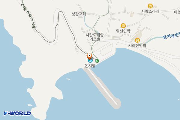 사량돈지 공중화장실 위치 지도 — 경상남도 통영시 사량면 상도일주로910