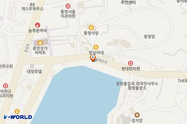 강구안 공중화장실 위치 지도 — 경상남도 통영시 통영해안로 352