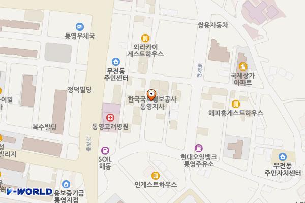 한국국토정보공사 통영지사 위치 지도 — 경상남도 통영시 안개2길16