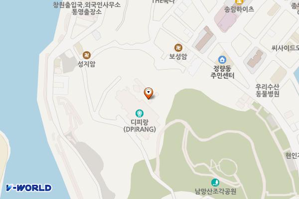 남망산공원 위치 지도 — 경상남도 통영시 남망공원길29