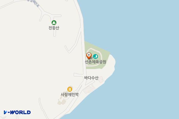 선촌(게이트볼장) 위치 지도 — 경상남도 통영시 용남해안로154