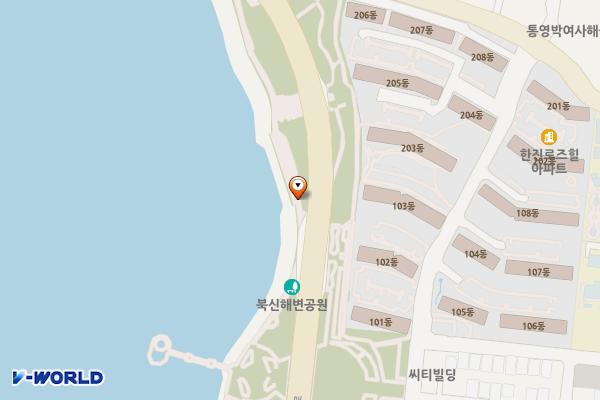 북신해변공원 위치 지도 — 경상남도 통영시 무전동1053