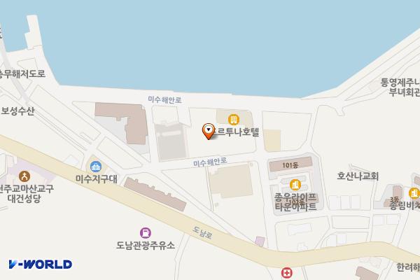 경상남도 수산안전기술원 위치 지도 — 경상남도 통영시 미수해안로 164-20