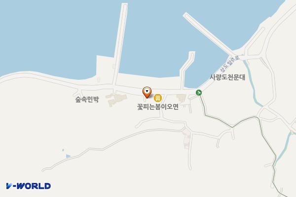 내지숲 공중화장실 위치 지도 — 경상남도 통영시 사량면 상도일주로487