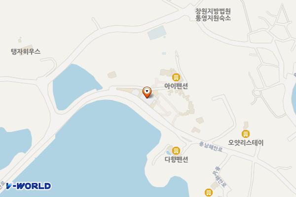 동남지방통계청 통영사무소 위치 지도 — 경상남도 통영시 용남면 용남해안로 355