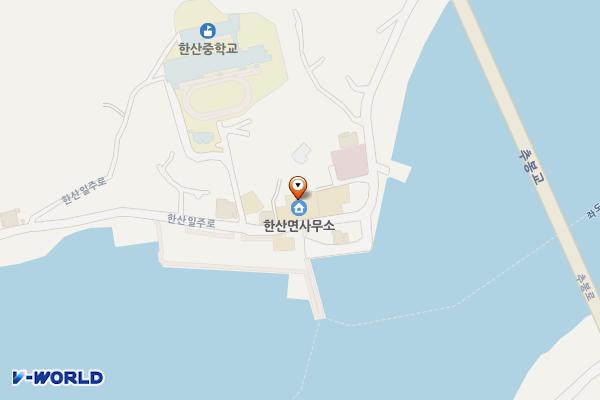 한산면사무소 위치 지도 — 경상남도 통영시 한산면 한산일주로844