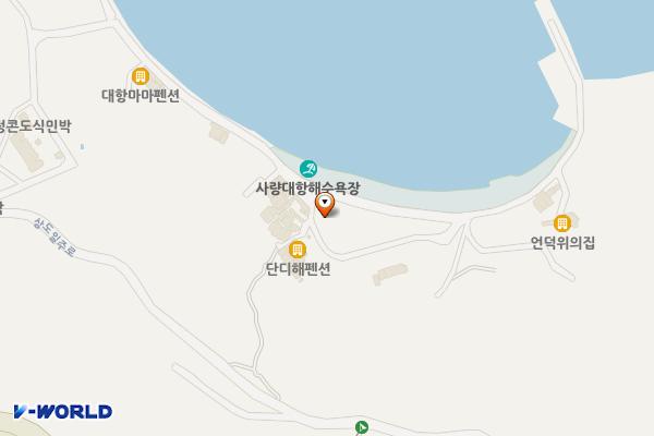 사량대항해수욕장 공중화장실 위치 지도 — 경상남도 통영시 사량면 대항길64-52