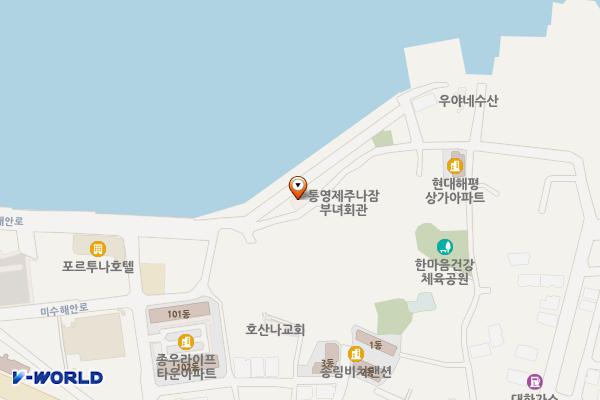 김춘수유품전시관 위치 지도 — 경상남도 통영시 해평5길 142-16