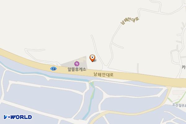 통영알뜰주유소 위치 지도 — 경상남도 통영시 도산면 남해안대로 1574