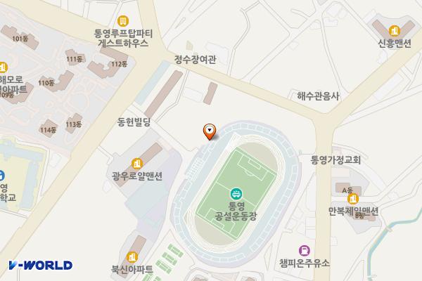 공설운동장 위치 지도 — 경상남도 통영시 북문2길25